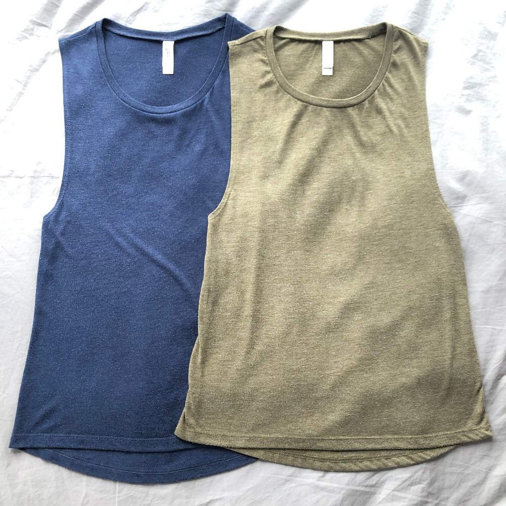 Set of 2 Bella + Canvas Women Flowy Scoop Workout Muscle Tanks